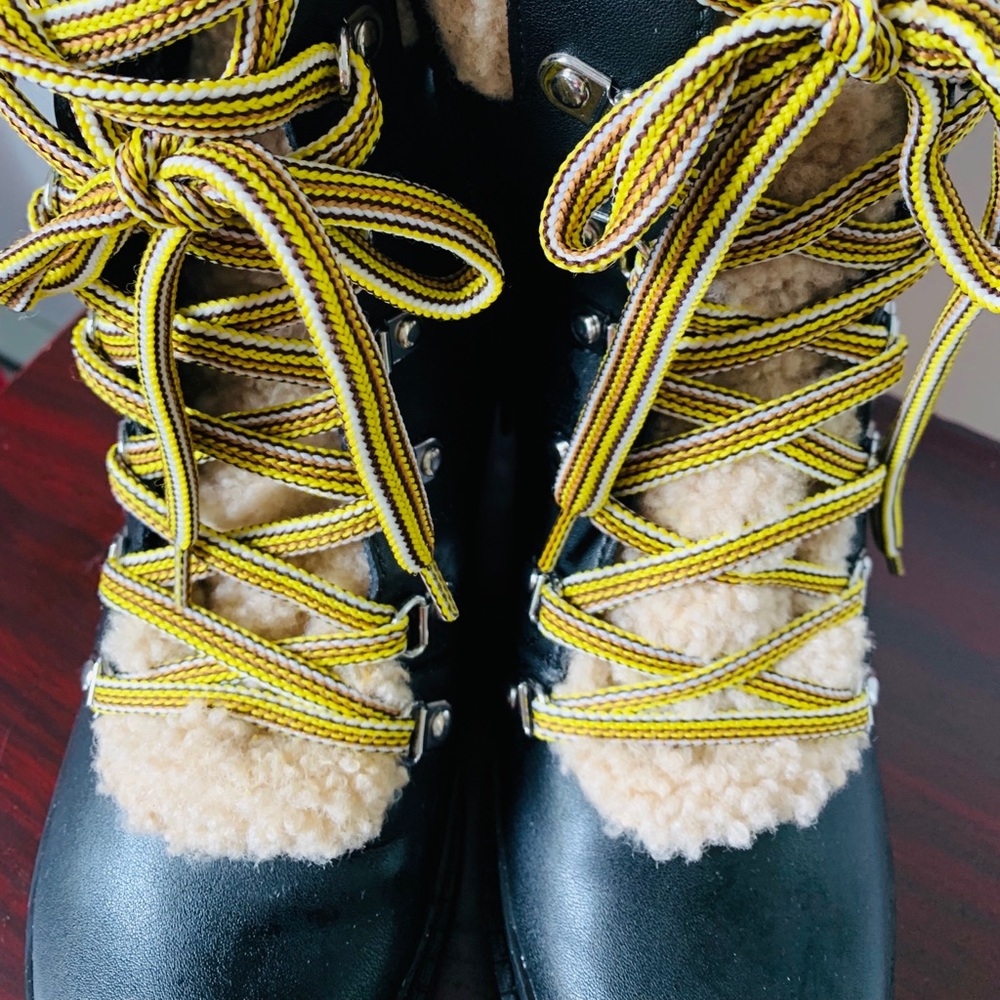 Steve Madden bundleup black leather combat boots